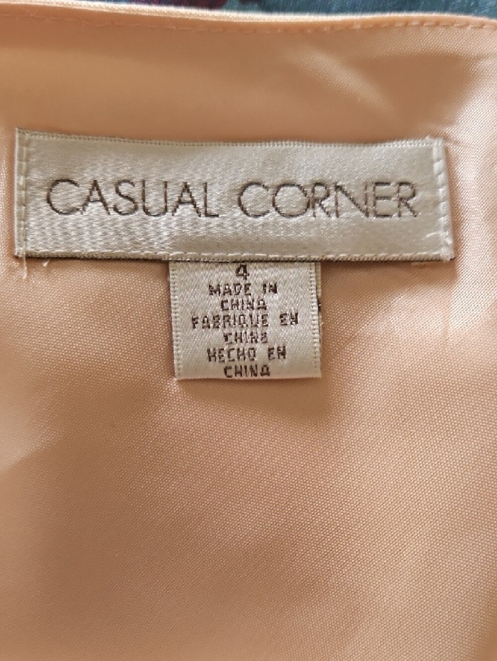 100% Peach-Pink Silk Slip Dress - Picture 6 of 6
